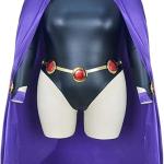 Cosplay Life Teen Titan Raven Cosplay Costume Bodysuit Set with Accessories Rachel Roth Female Demon Halloween